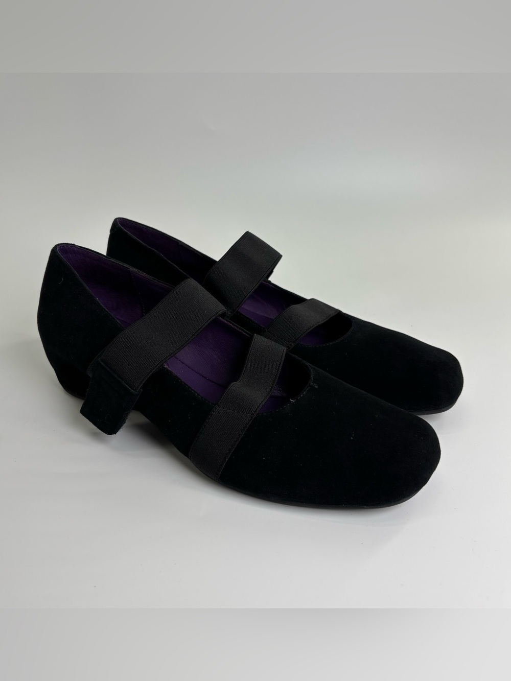 Vaneli Melle black suede wedge Mary Jane’s 8.5 Narrow